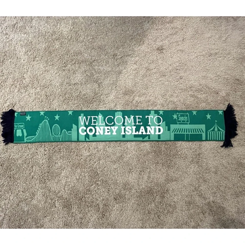 NY Cosmos Coney Island Soccer Team Vintage Green Blue Scarf